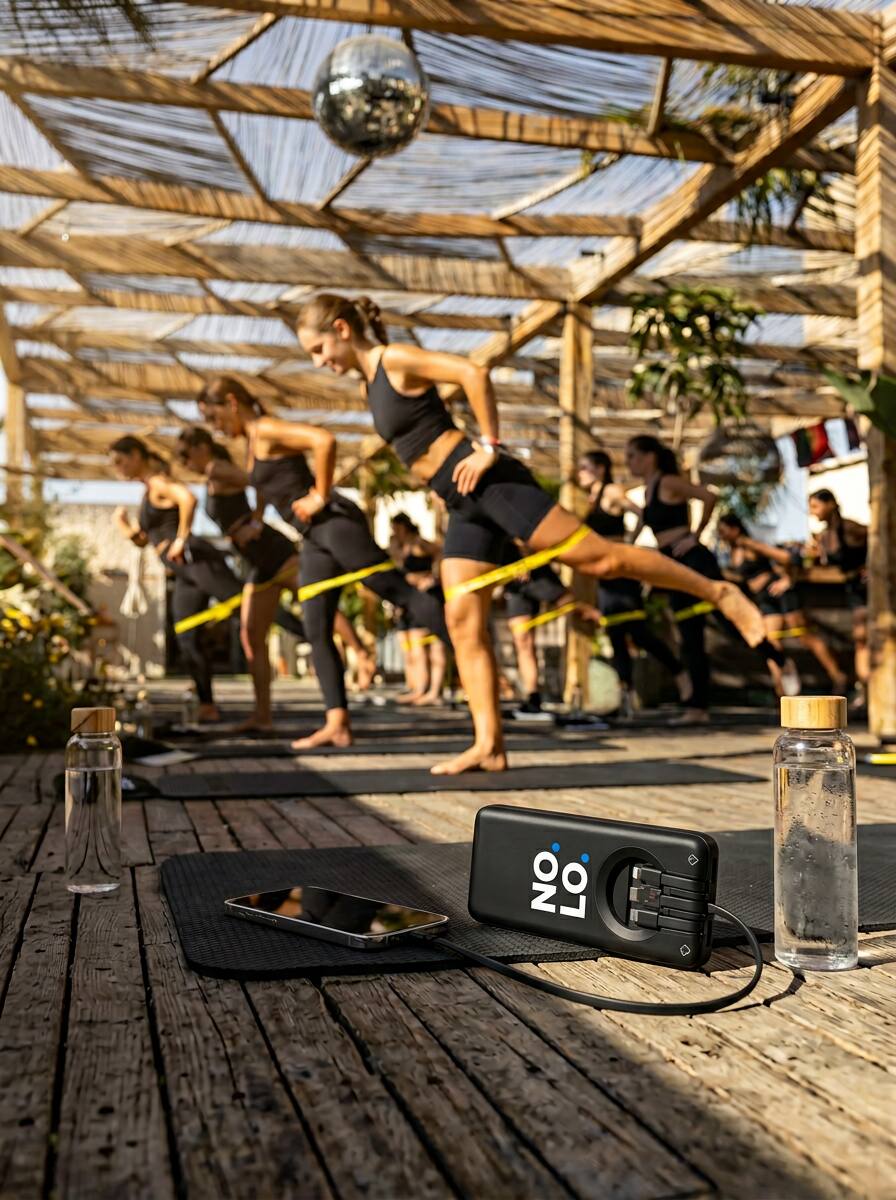Active afternoon in Mallorca. phones powered by NOLO